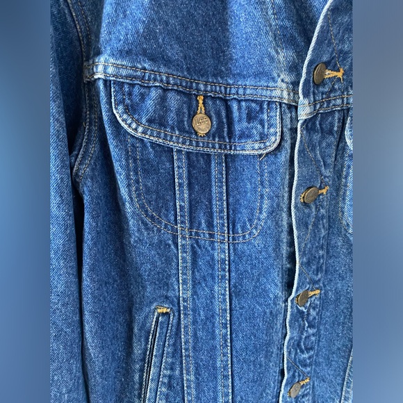 Vintage Lee Trucker Jean Jacket Zig Zag Stitch #153438 SZ S - Picture 15 of 15